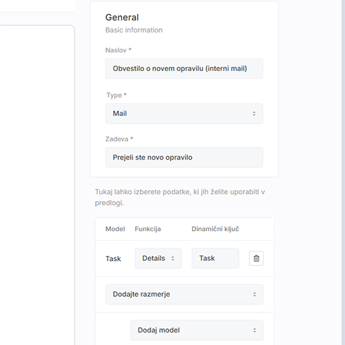 CRM Sistem obveščanja