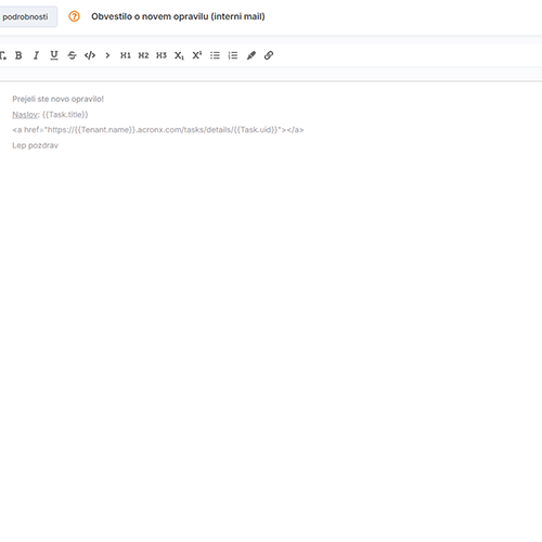CRM Sistem obveščanja